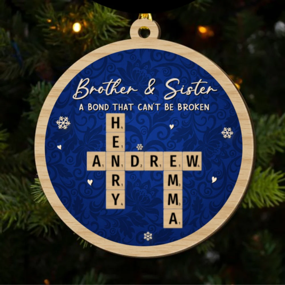 Forever Tied By Heartstrings - Personalized Custom 2-Layered Wood Ornament - Image 5