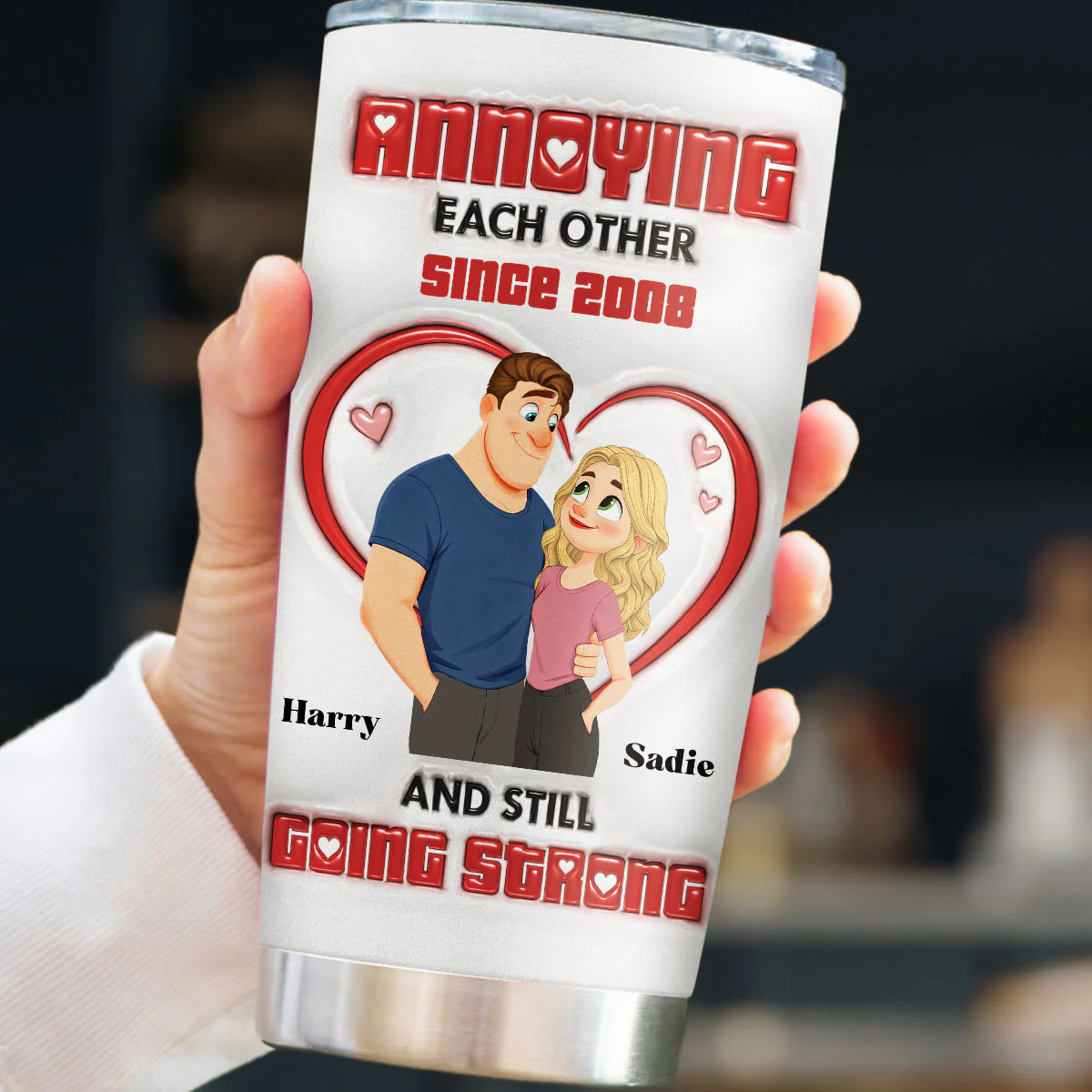 Forever With You - Personalized Custom 3D Inflated Effect Tumbler - Image 4