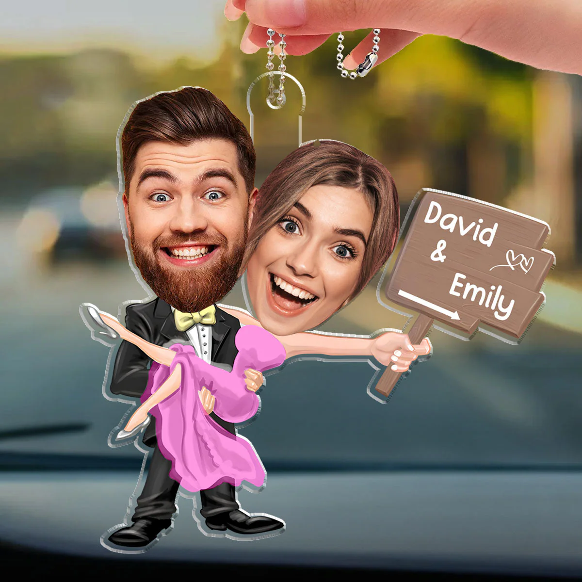Forever With You - Personalized Custom Car Ornament - Image 3