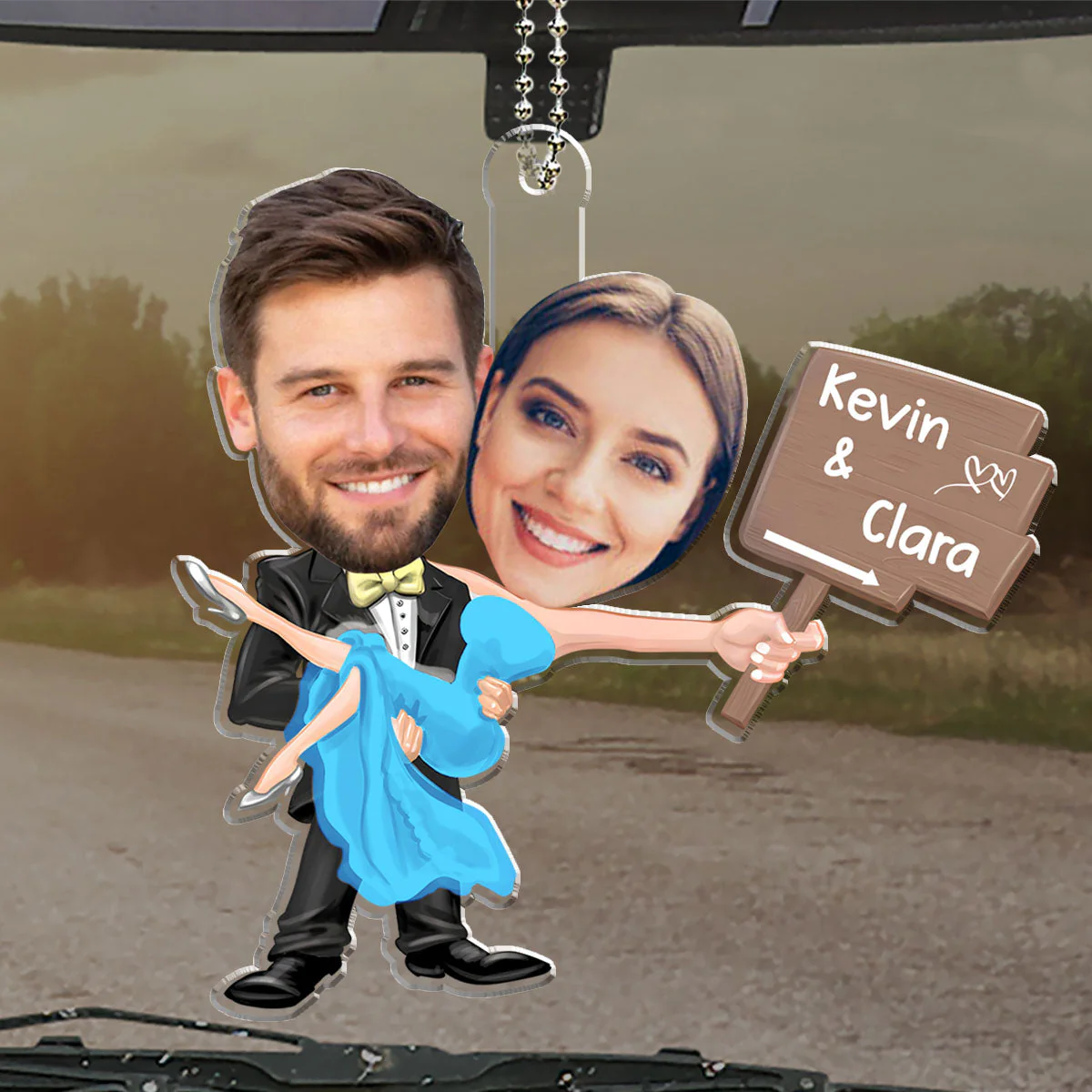 Forever With You - Personalized Custom Car Ornament - Image 4