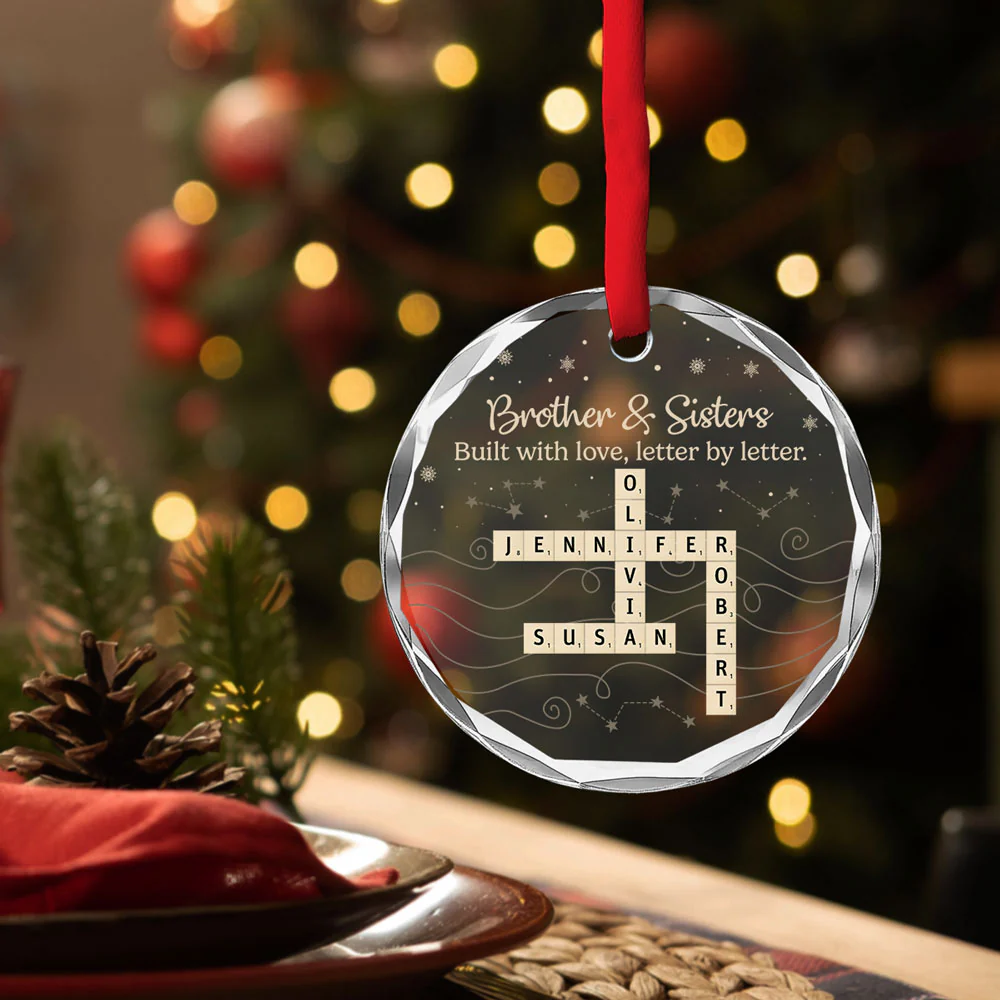 Forever Written Word By Word - Personalized Custom Glass Ornament - Image 3