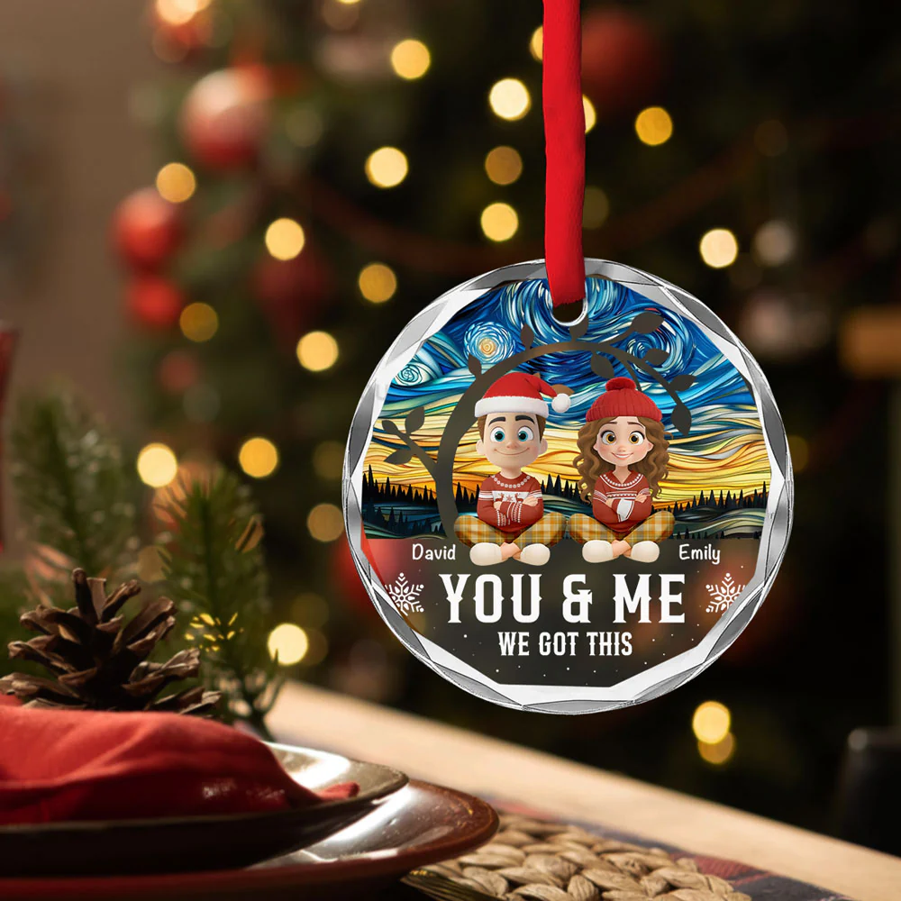 Forever You And Me - Personalized Custom Glass Ornament - Image 4