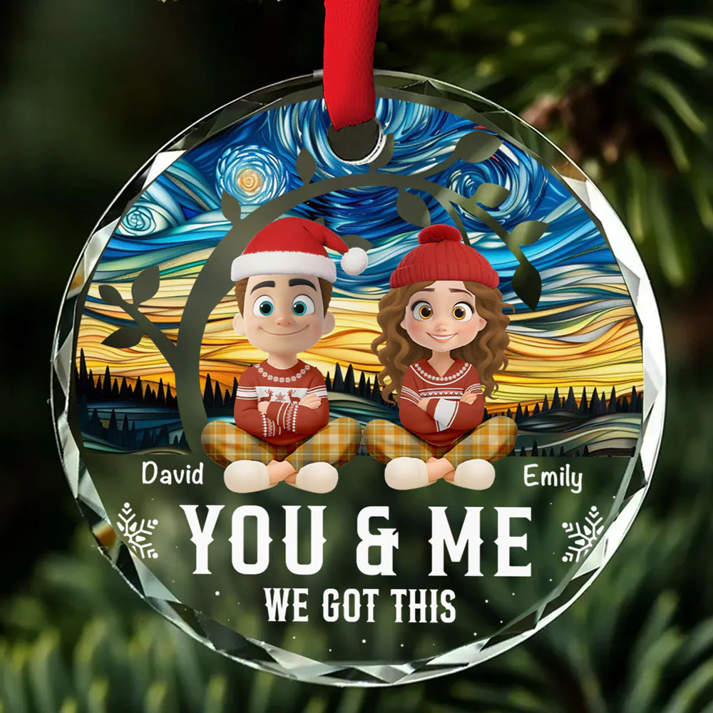 Forever You And Me - Personalized Custom Glass Ornament - Image 5