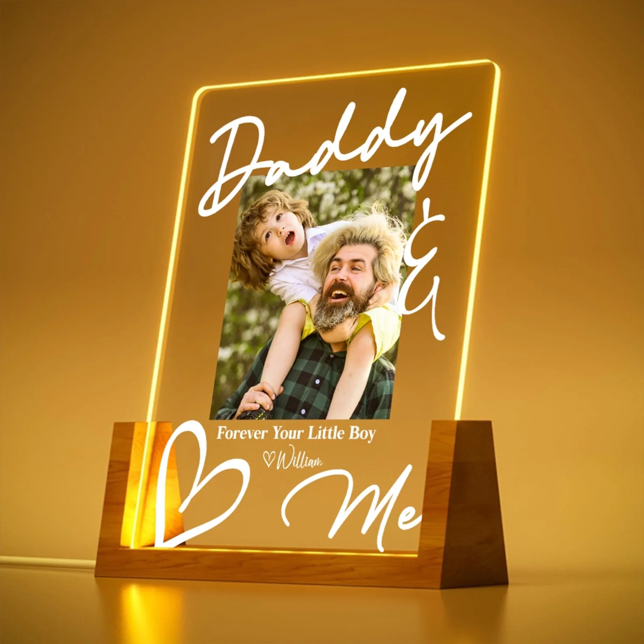 Forever Your Little Child - Personalized Custom Plaque With Walnut Base