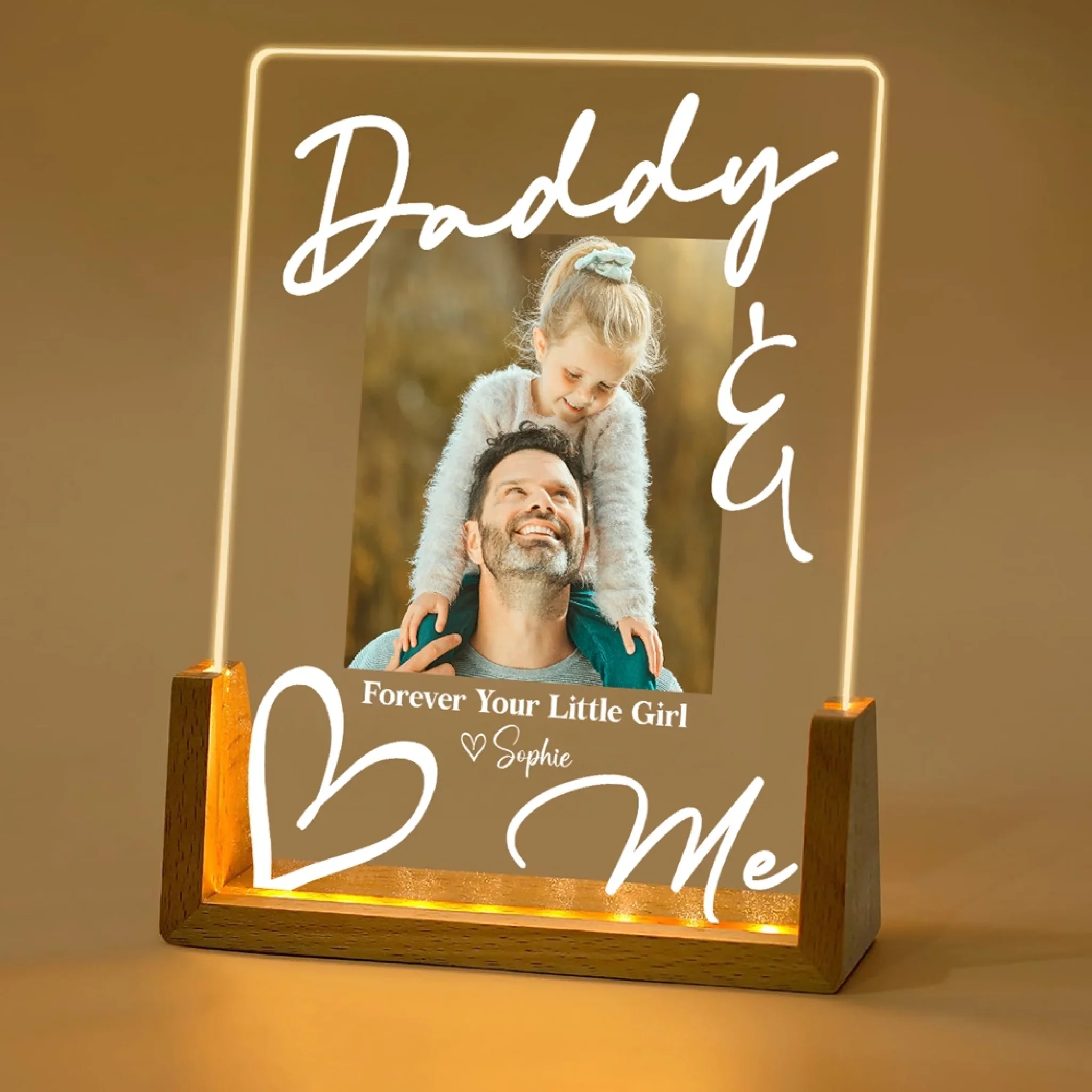 Forever Your Little Child - Personalized Custom Plaque With Walnut Base - Image 2