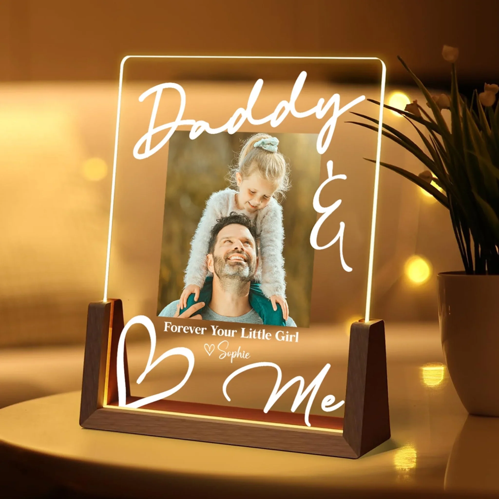 Forever Your Little Child - Personalized Custom Plaque With Walnut Base - Image 3