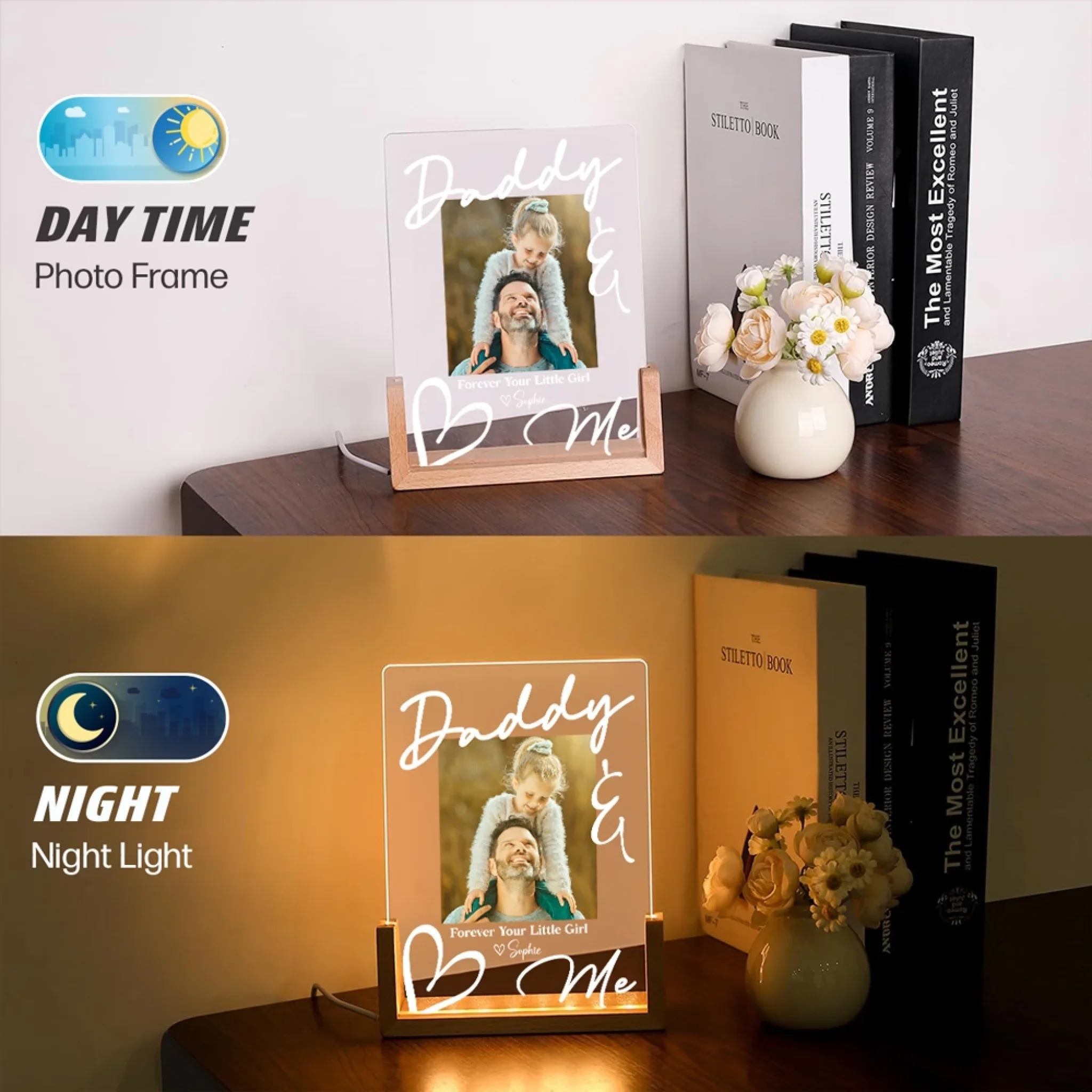 Forever Your Little Child - Personalized Custom Plaque With Walnut Base - Image 4
