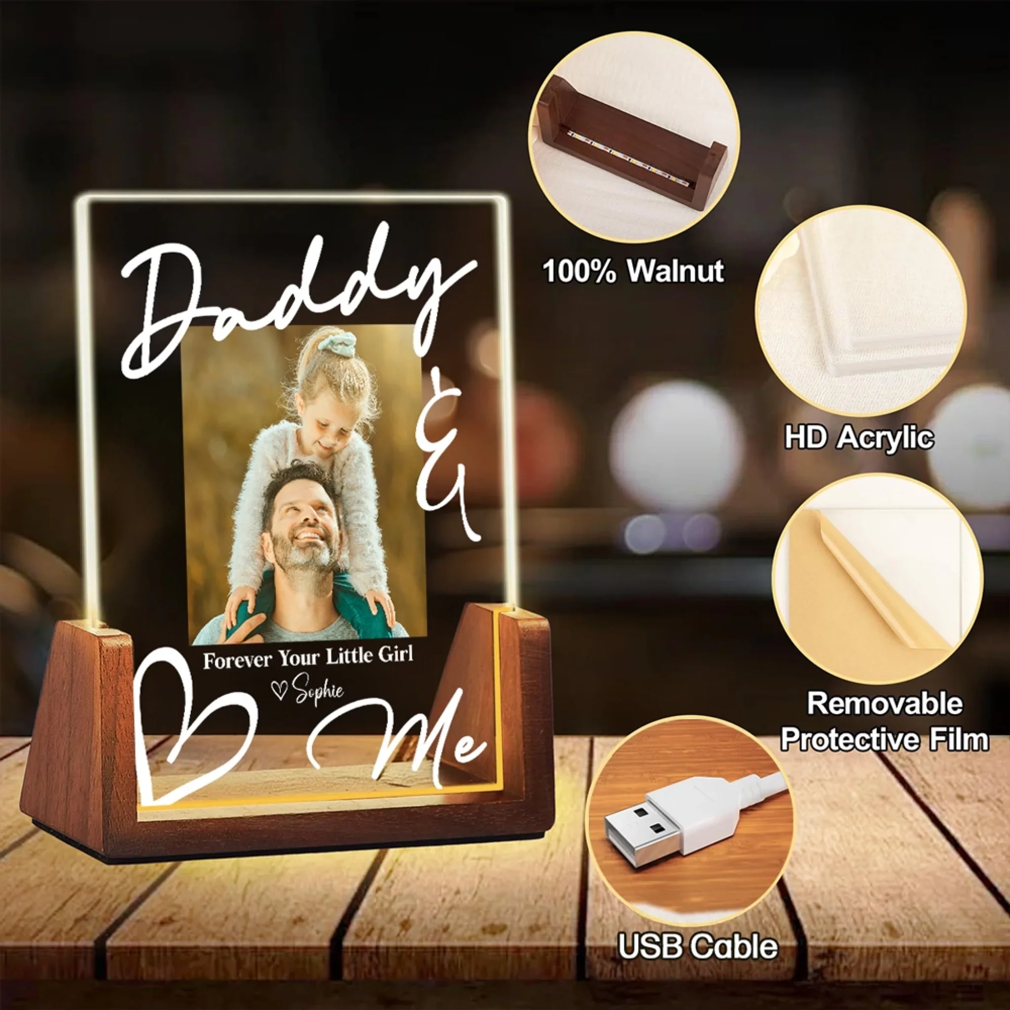 Forever Your Little Child - Personalized Custom Plaque With Walnut Base - Image 5