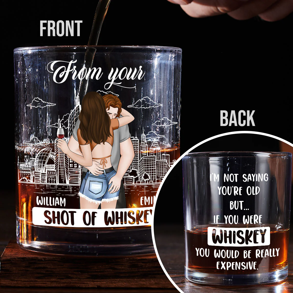 Forever Your Shot Of Whiskey - Personalized Custom Whiskey Glass - Image 2