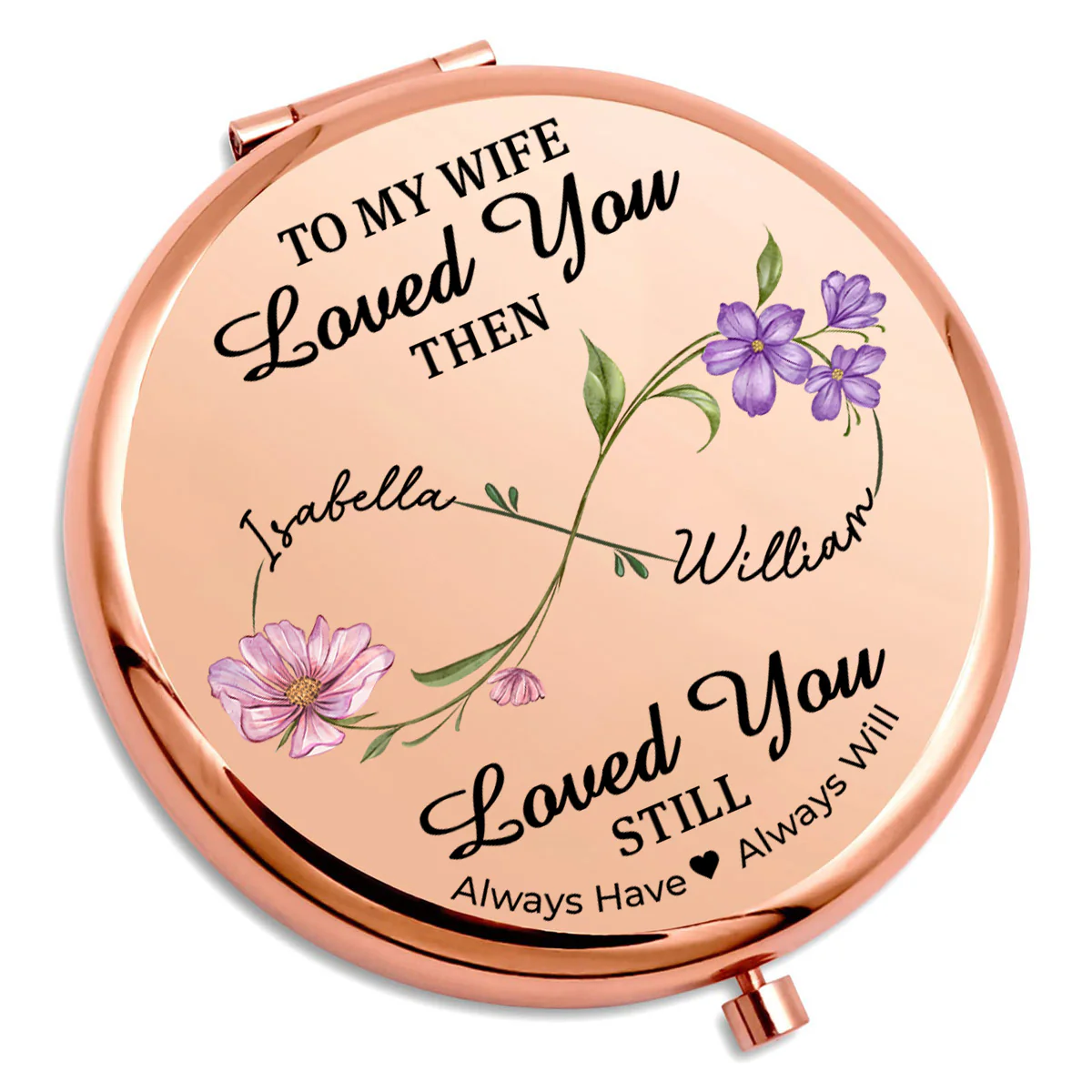 Forever Yours My Love - Personalized Custom Compact Mirror - Image 2
