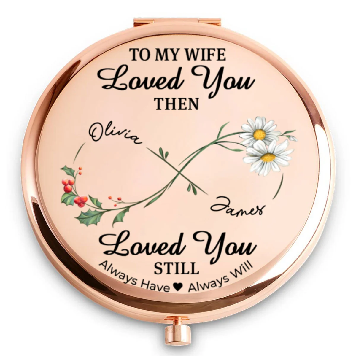 Forever Yours My Love - Personalized Custom Compact Mirror - Image 5