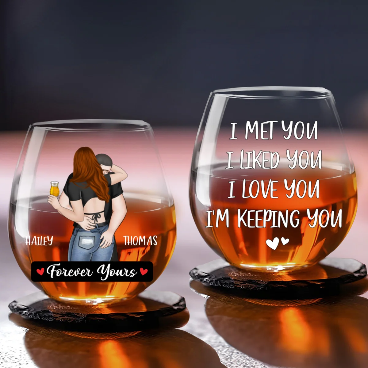 Forever Yours - Personalized Custom Wine Glass - Image 5