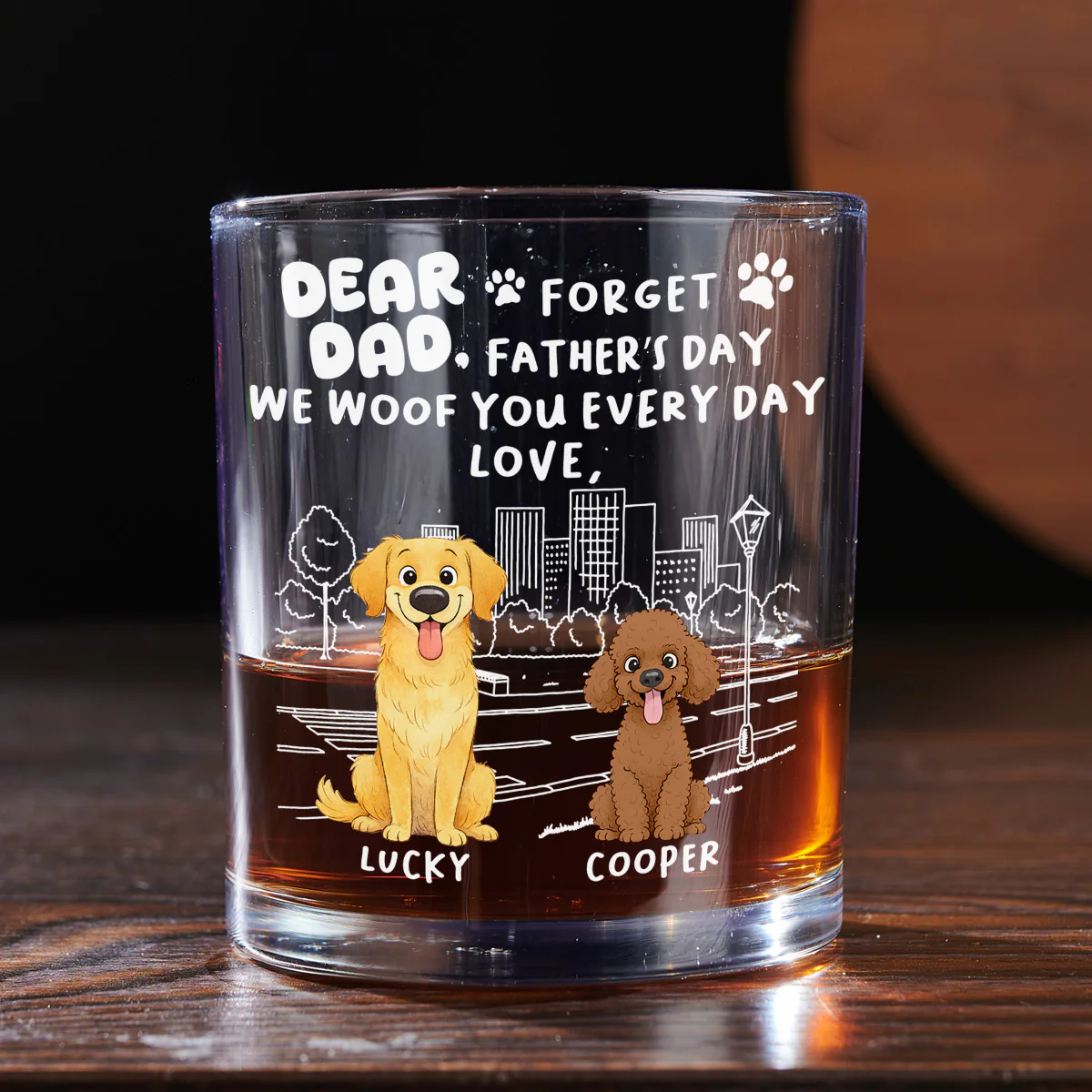 Forget Stylized Dog Dad - Personalized Custom Whiskey Glass - Image 4