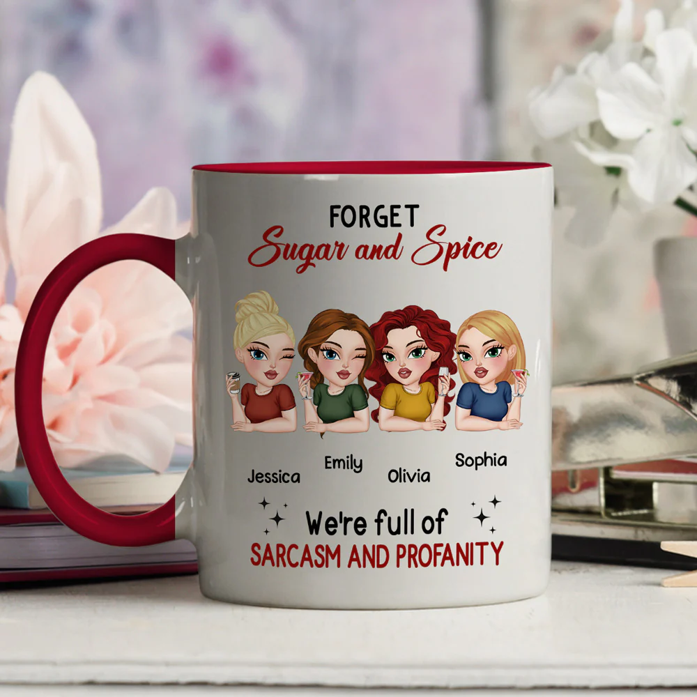 Forget Sugar And Spice - Personalized Custom Accent Mug - Image 2