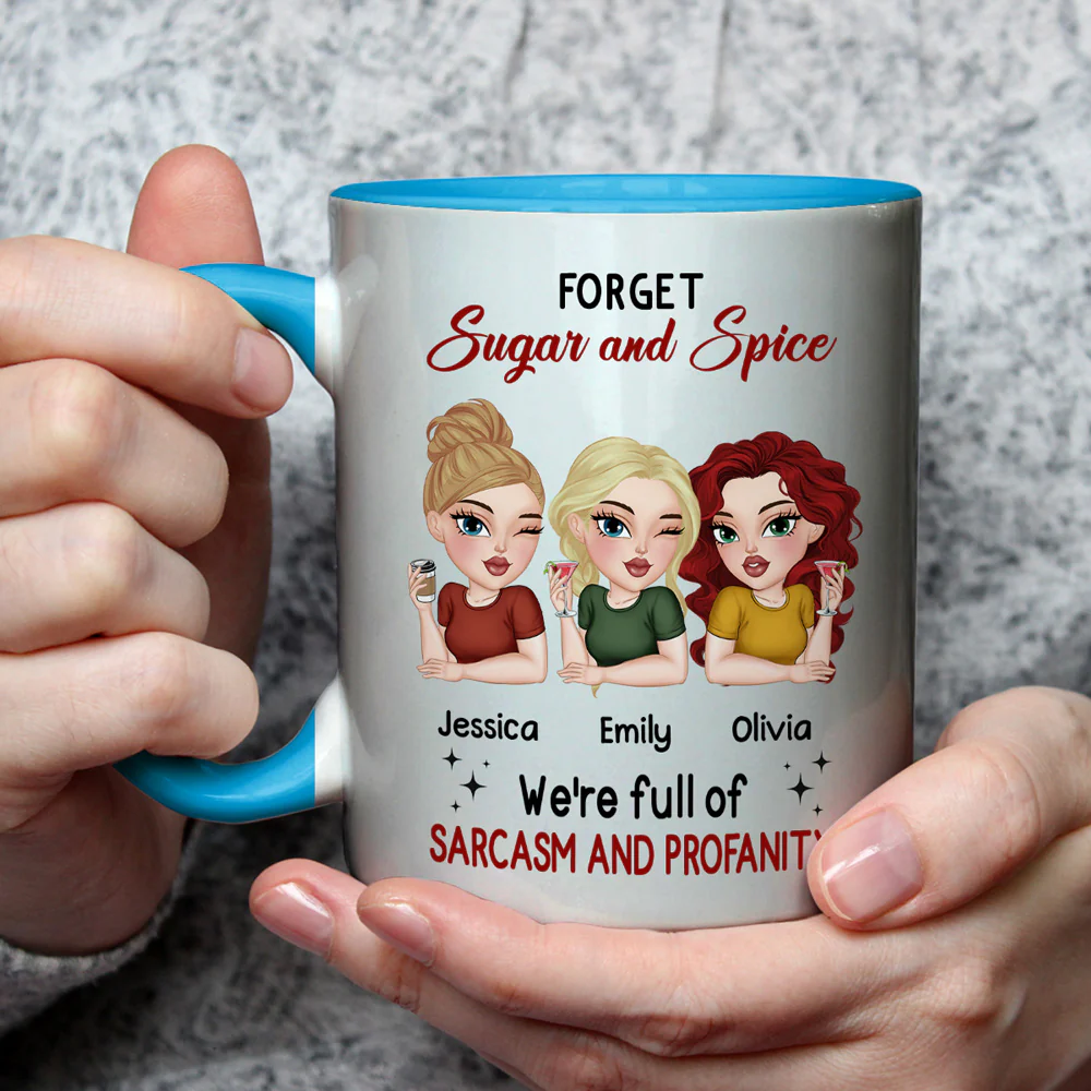 Forget Sugar And Spice - Personalized Custom Accent Mug - Image 3