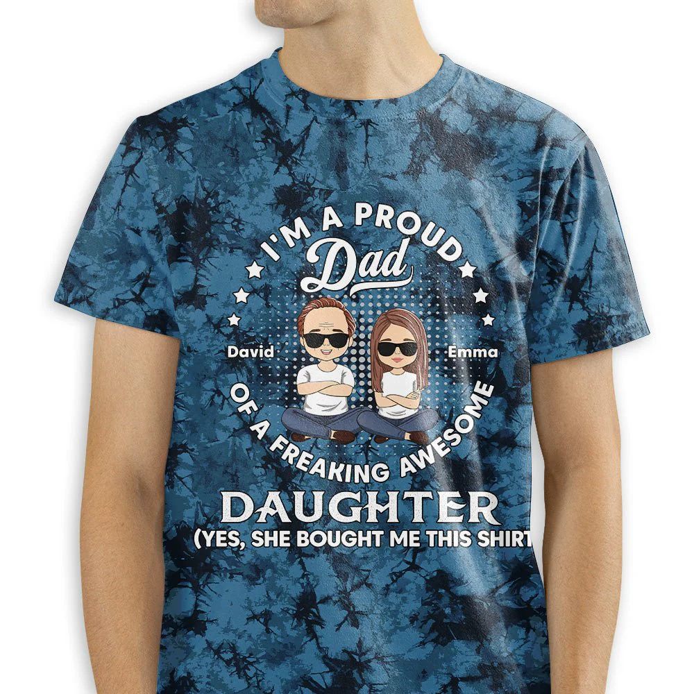 Freaking Awesome Gift From Daughter - Personalized Custom All-over-print T-shirt - Image 3