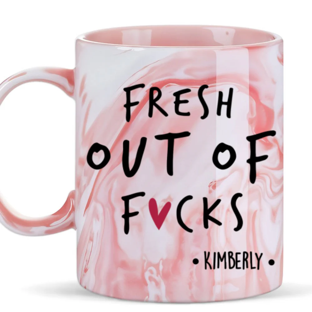 Fresh Out Of - Personalized Custom Pink Marble Mug - Image 5