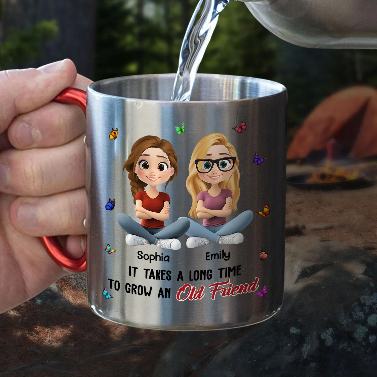 Friend Always And Forever - Personalized Custom Carabiner Mug - Image 2