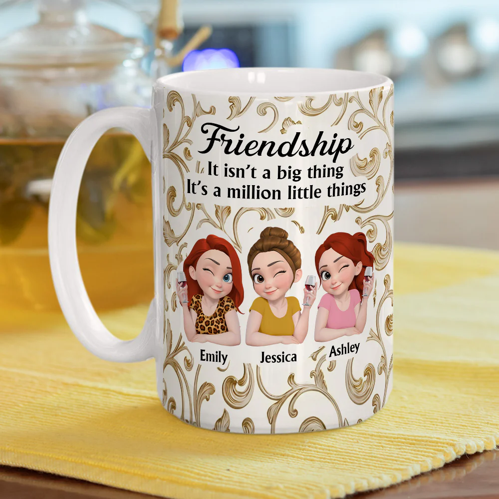 Friend Is A Million Little Things - Personalized Custom Coffee Mug - Image 6