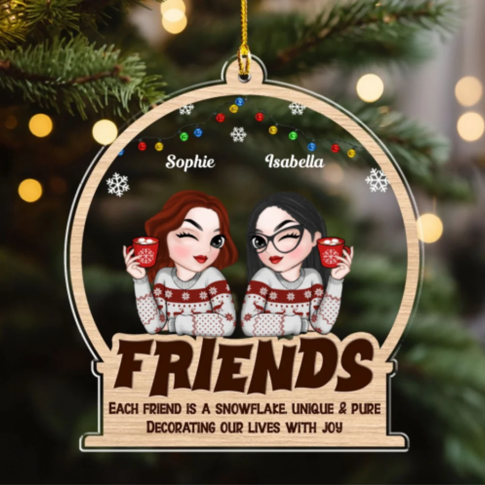 Friend Is A Snowflake - Personalized Custom Acrylic Ornament - Image 7