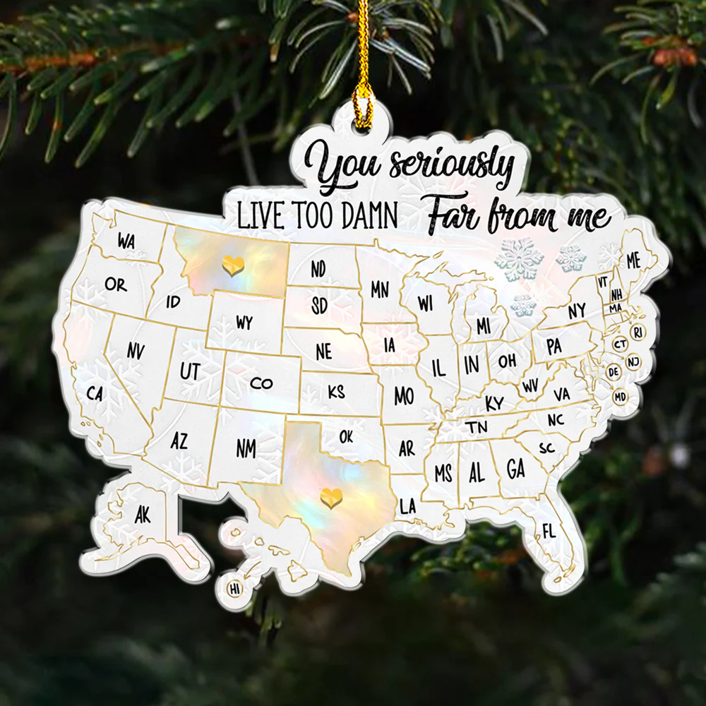 Friends Across The Miles Of Pearl - Personalized Custom Acrylic Ornament - Image 3