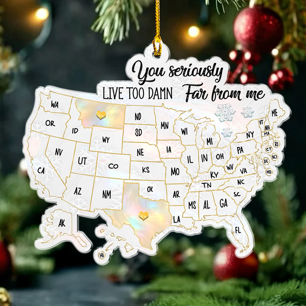 Friends Across The Miles Of Pearl - Personalized Custom Acrylic Ornament - Image 4