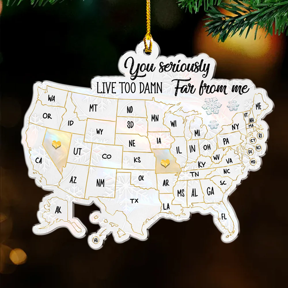 Friends Across The Miles Of Pearl - Personalized Custom Acrylic Ornament - Image 5
