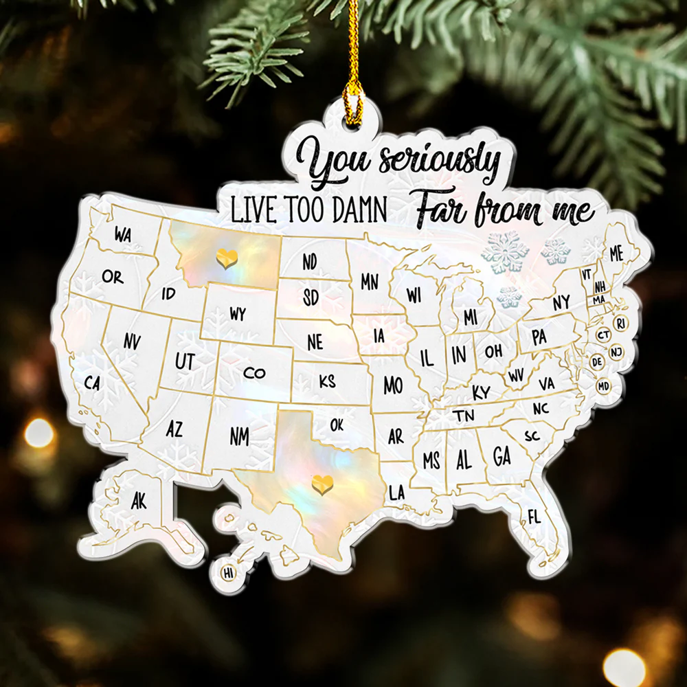Friends Across The Miles Of Pearl - Personalized Custom Acrylic Ornament - Image 7