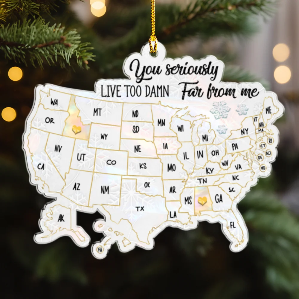 Friends Across The Miles Of Pearl - Personalized Custom Acrylic Ornament - Image 8