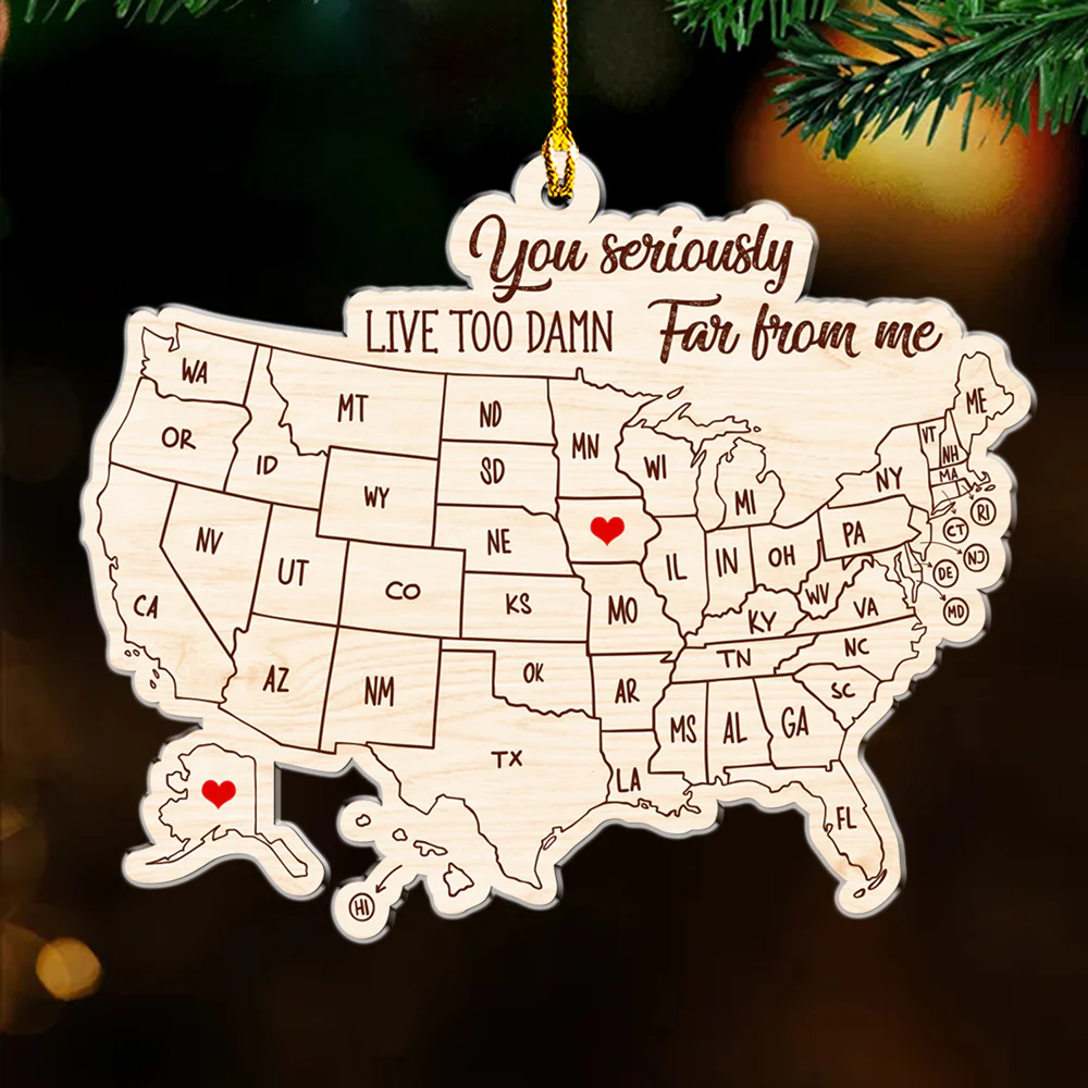 Friends Across The Miles - Personalized Custom Acrylic Ornament - Image 5