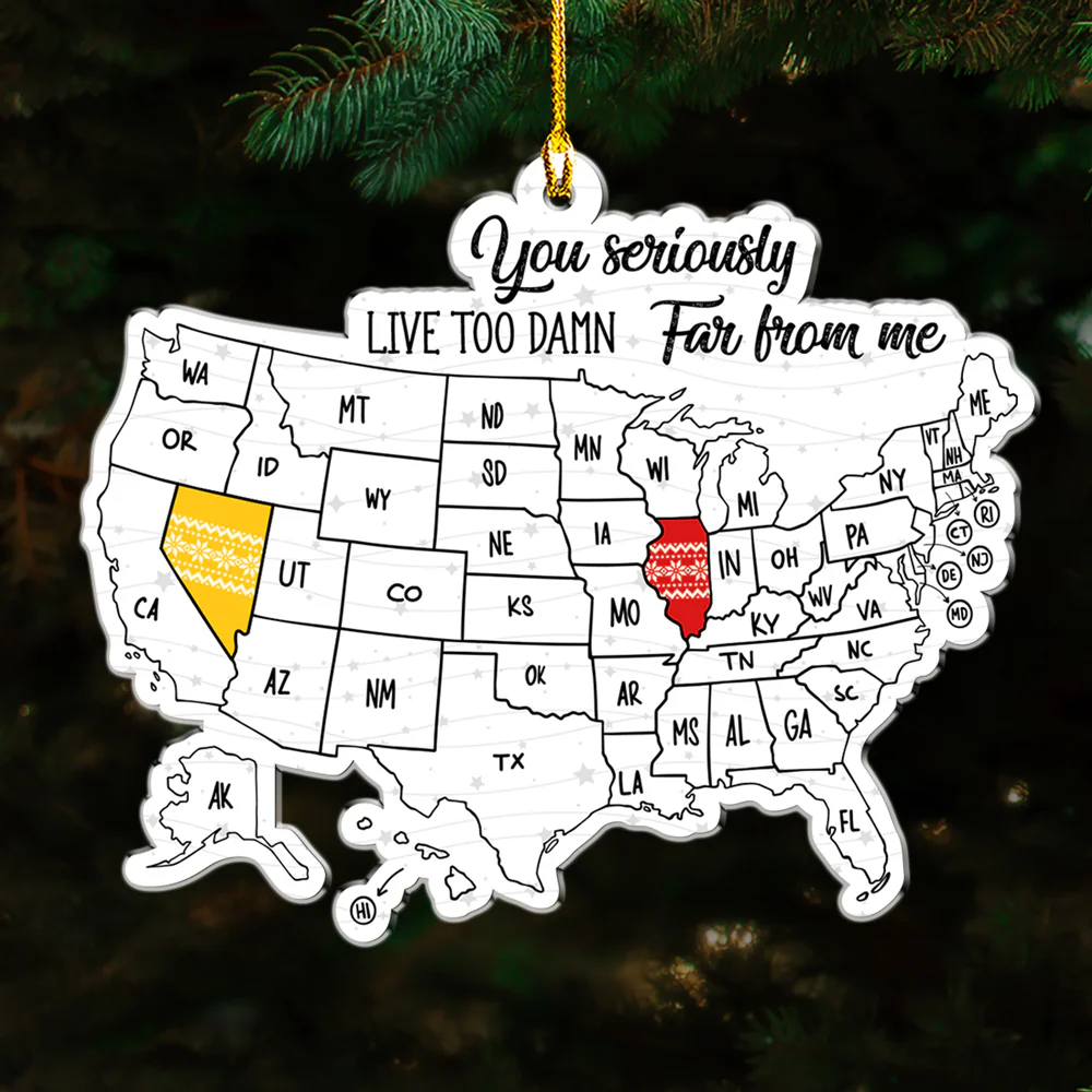 Friends Across The Miles Wool Style  - Personalized Custom Acrylic Ornament - Image 5