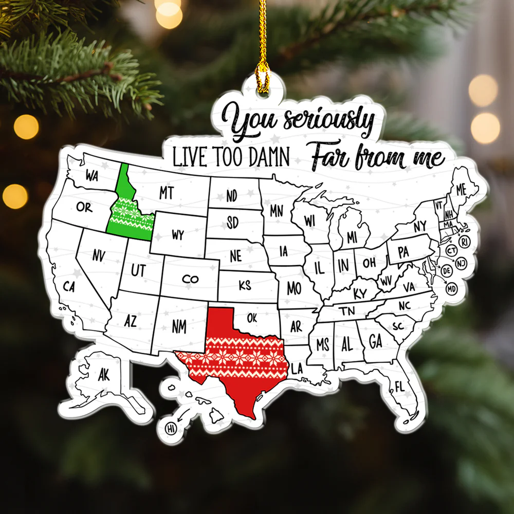 Friends Across The Miles Wool Style  - Personalized Custom Acrylic Ornament - Image 6