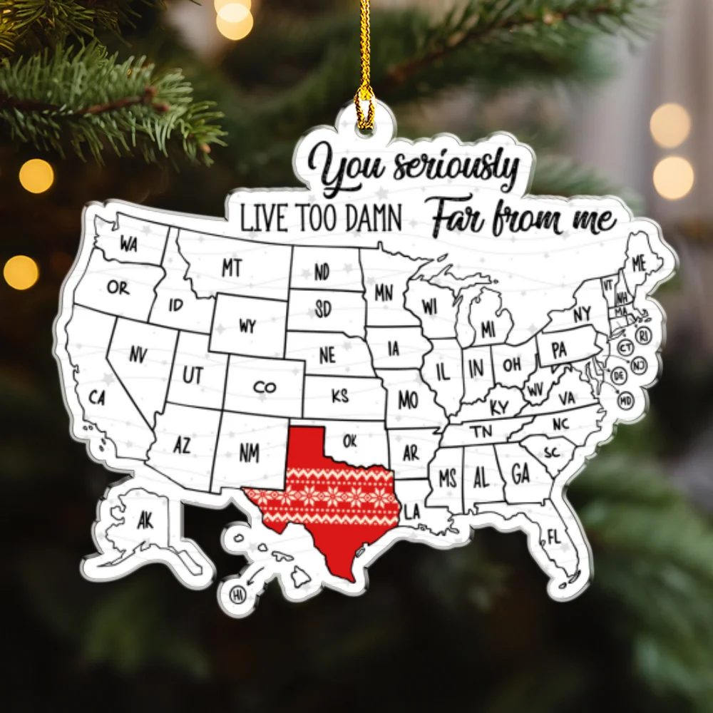 Friends Across The Miles Wool Style  - Personalized Custom Acrylic Ornament - Image 8