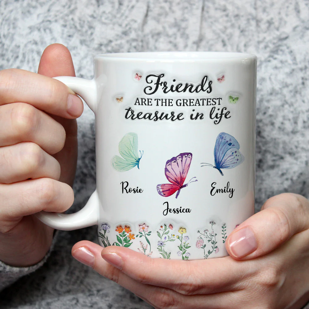 Friends Are Blessings Forever True - Personalized Custom 3D Inflated Effect Mug - Image 3