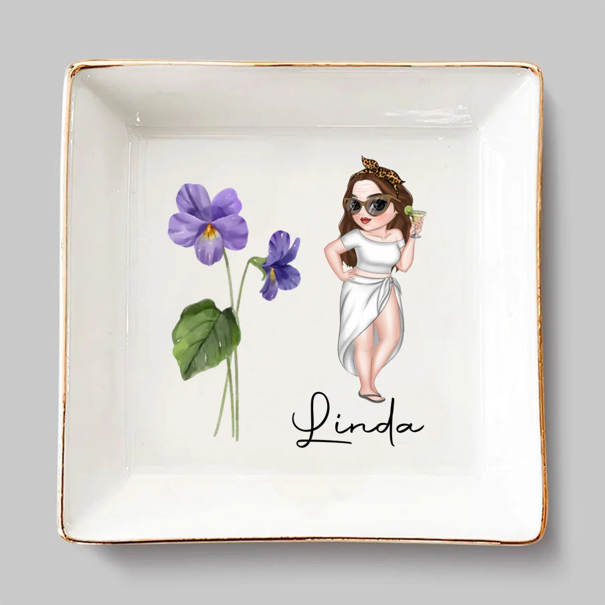 Friends Are Flowers - Personalized Custom Jewelry Dish - Image 6