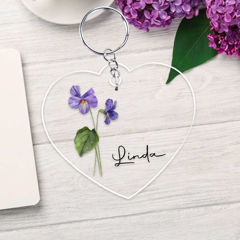 Friends Are Flowers That Never Fade - Personalized Custom Acrylic Keychain - Image 2