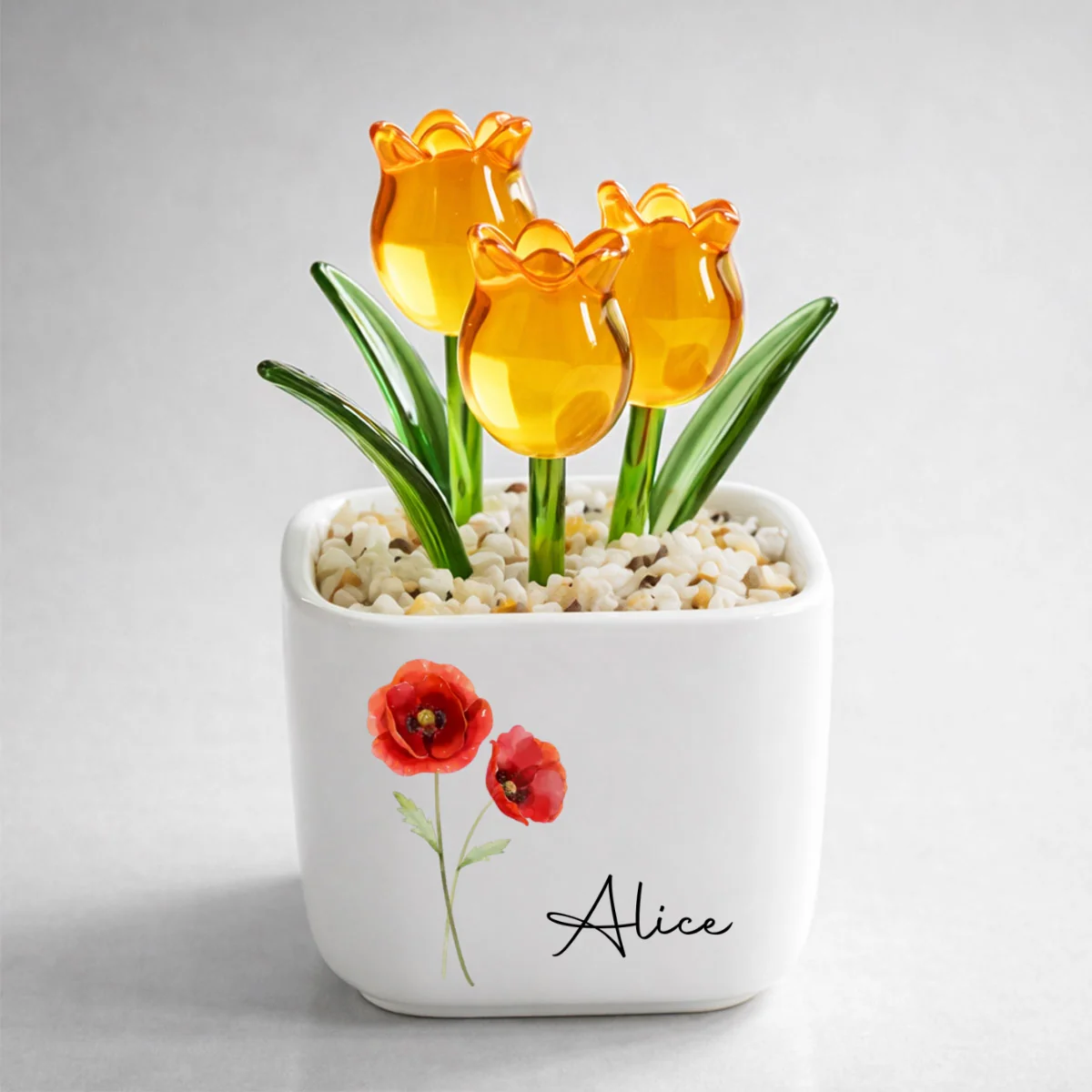 Friends Are Flowers That Never Fade - Personalized Custom Glass Everlasting Tulips - Image 11