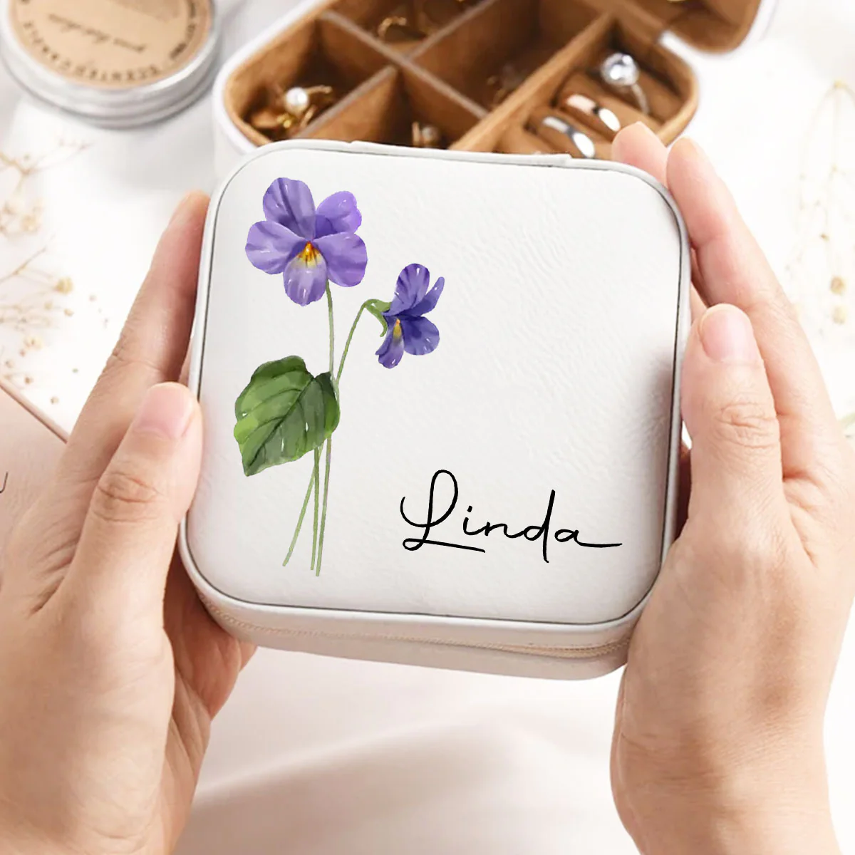 Friends Are Flowers That Never Fade - Personalized Custom Jewelry Box