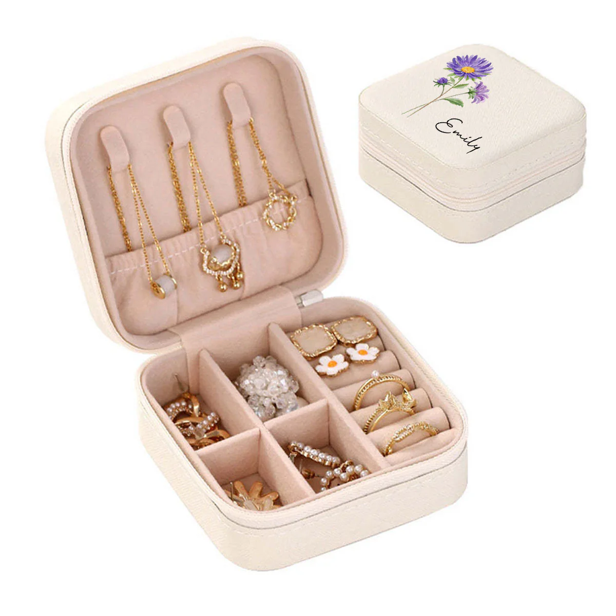 Friends Are Flowers That Never Fade - Personalized Custom Jewelry Box - Image 3