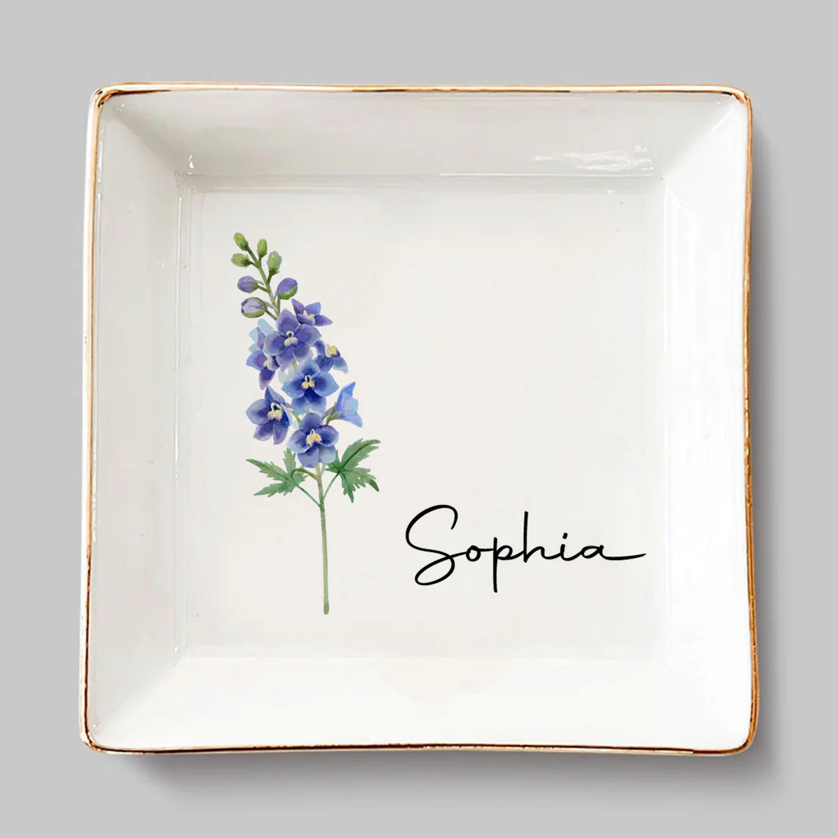 Friends Are Flowers That Never Fade  - Personalized Custom Jewelry Dish - Image 3