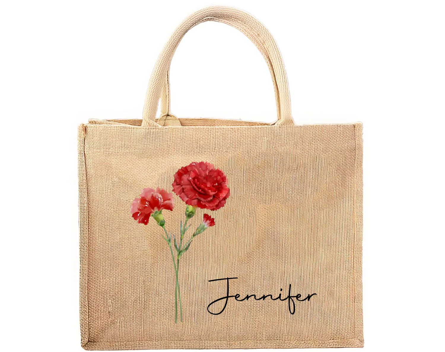 Friends Are Flowers That Never Fade - Personalized Custom Jute Tote Bag - Image 10