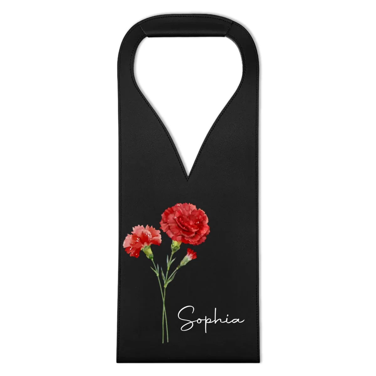 Friends Are Flowers That Never Fade - Personalized Custom Leather Wine Bag - Image 6