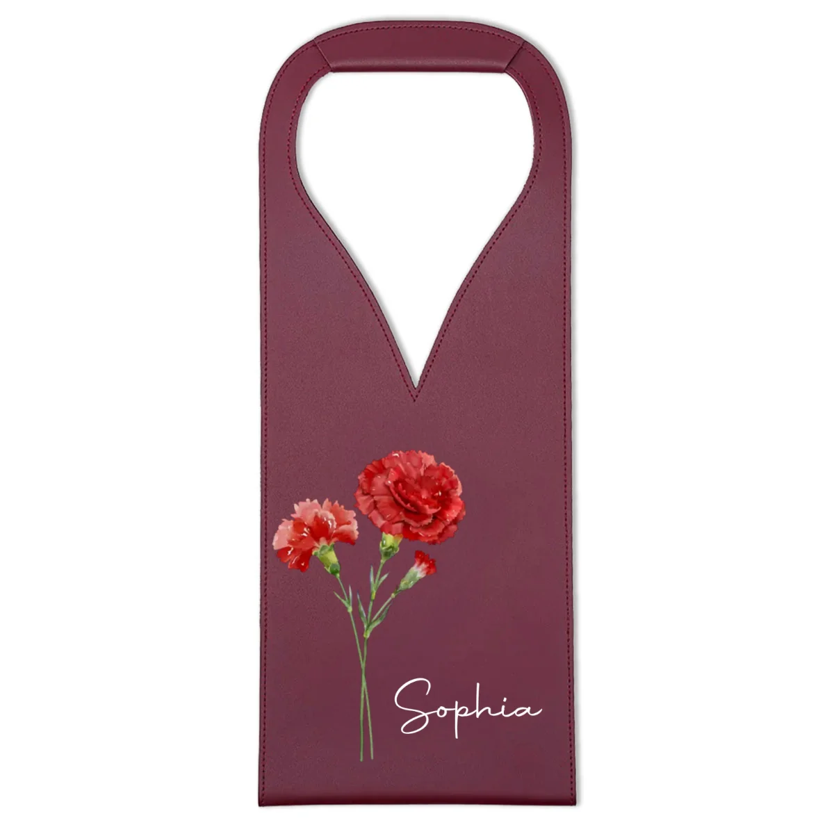Friends Are Flowers That Never Fade - Personalized Custom Leather Wine Bag - Image 8