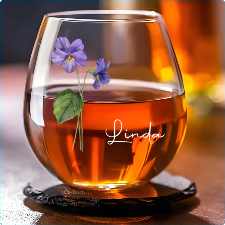 Friends Are Flowers That Never Fade  - Personalized Custom Wine Glass - Image 6