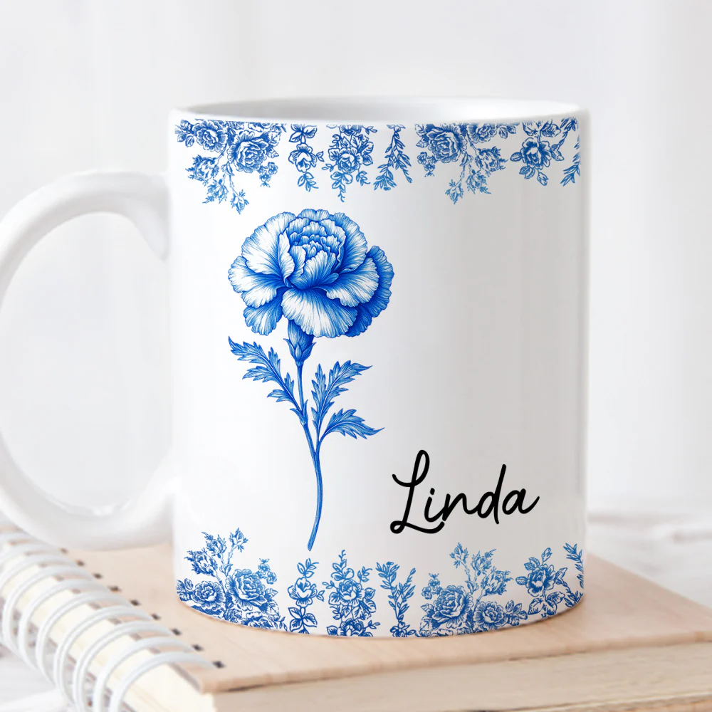 Friends Are Flowers That Never Fade Toile - Personalized Custom Coffee Mug - Image 3