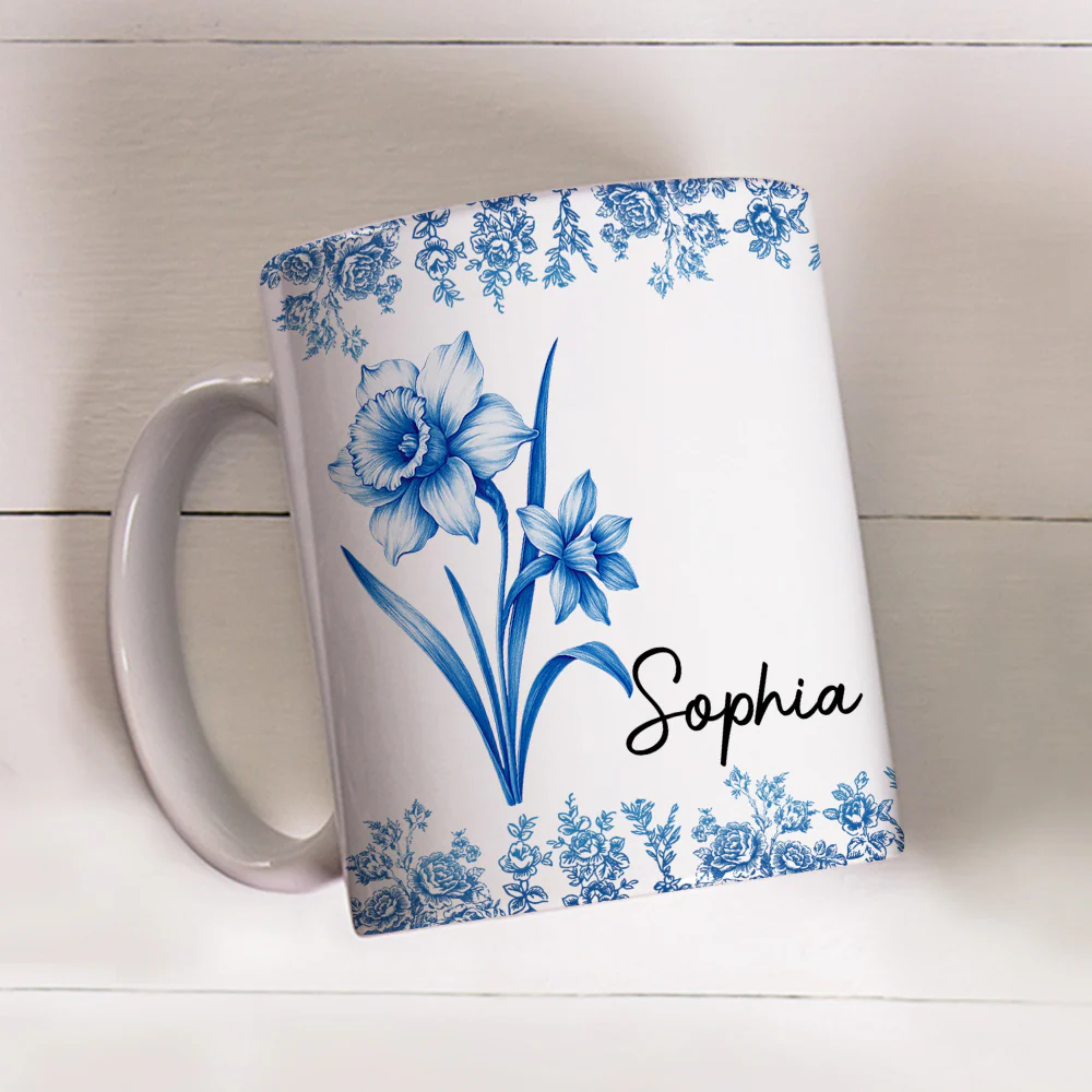 Friends Are Flowers That Never Fade Toile - Personalized Custom Coffee Mug - Image 4
