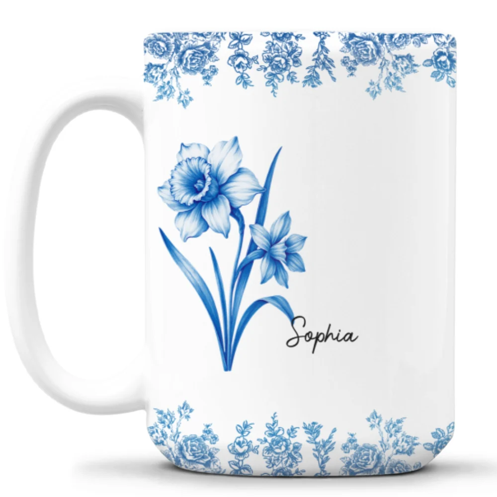 Friends Are Flowers That Never Fade Toile - Personalized Custom Coffee Mug - Image 9