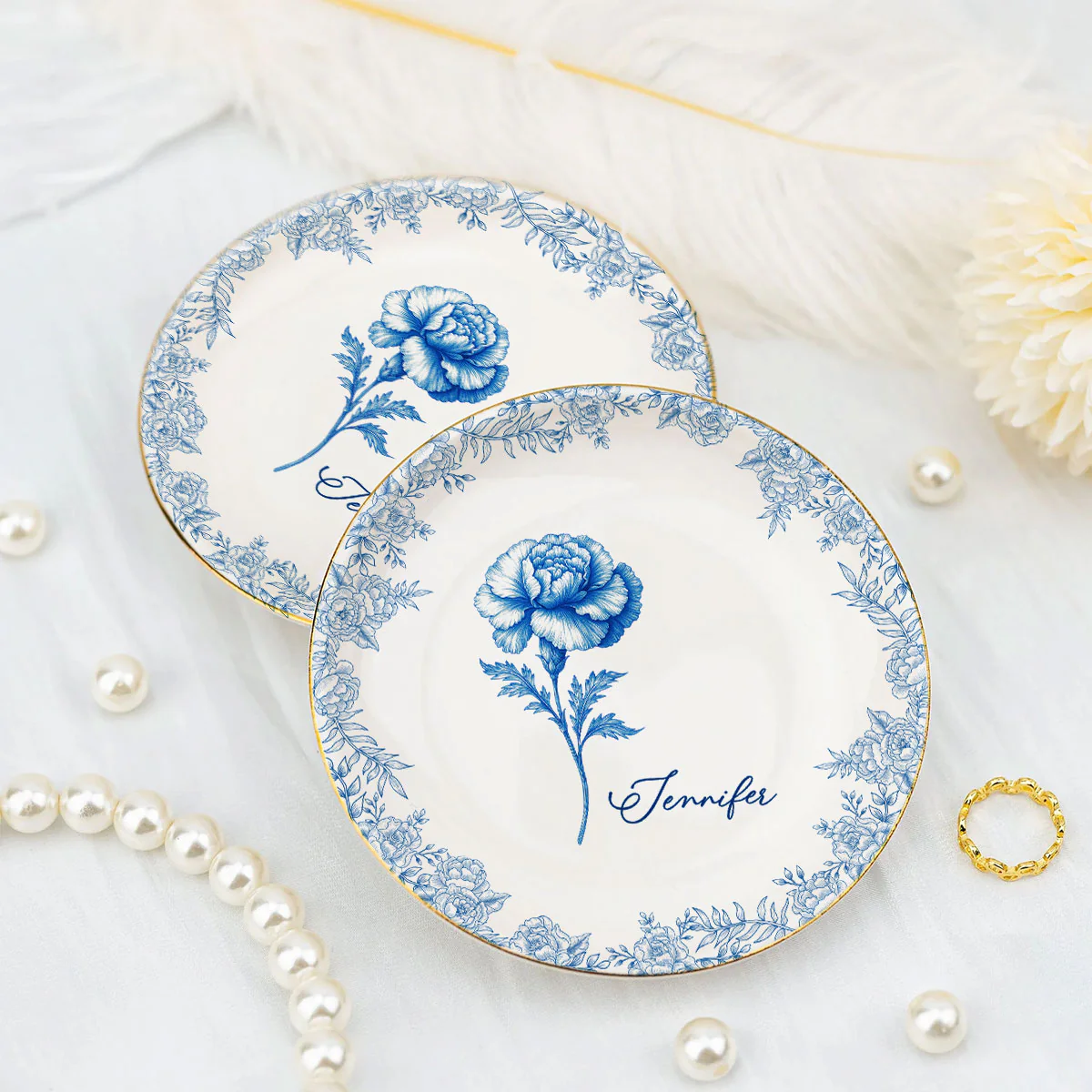 Friends Are Flowers That Never Fade Toile - Personalized Custom Jewelry Dish - Image 7