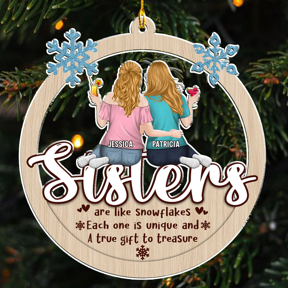 Friends Are Like Snowflakes - Personalized Custom Acrylic Ornament - Image 2