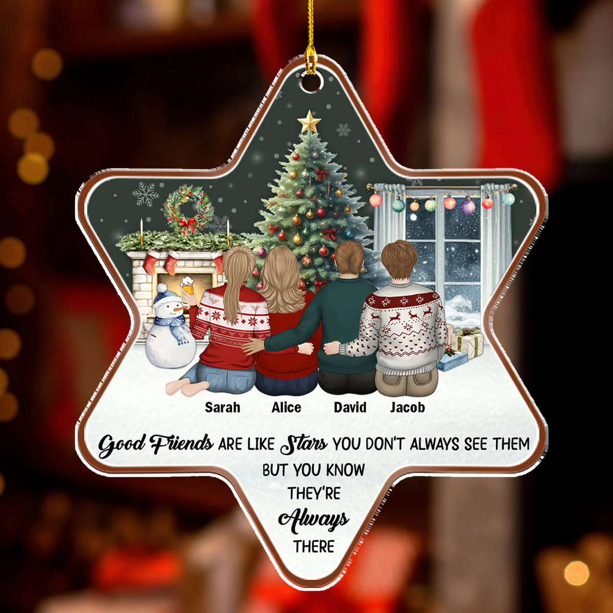 Friends Are Like Stars - Personalized Custom Acrylic Ornament - Image 2